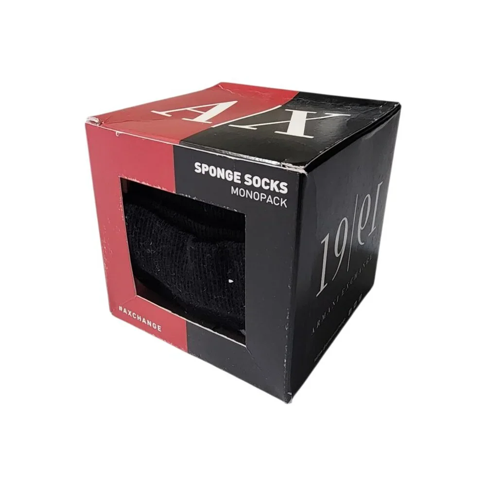 Armani Exchange Men's Short‎ Sponge Socks Black Small/Medium